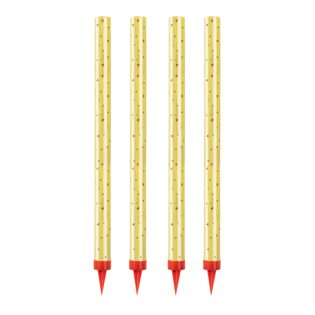 Lumânare-fonteană aurie pentru tort cu steluțe 25 cm, 4 buc | Foc de artificii pentru tort